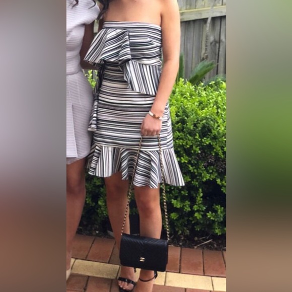 By Johnny Briath Stripe Frill Mini Dress - Picture 6 of 7